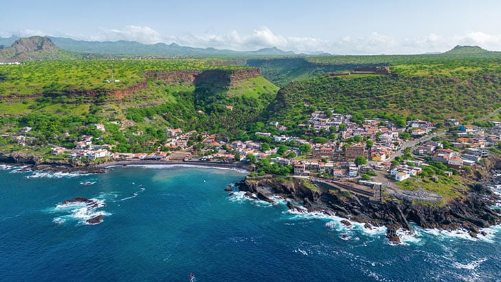 An aerial view of Santiago, Cape Verde